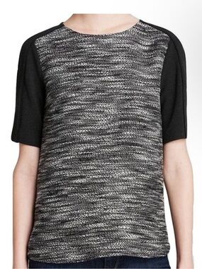Vince Textured Tweed Wool-Blend Boxy Fit Top